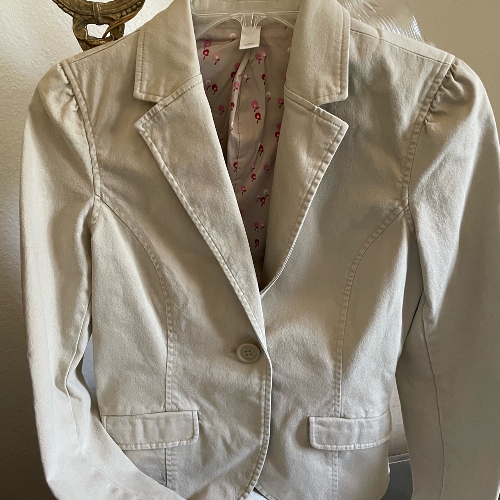 Womens sleek minimalism tan blazer
